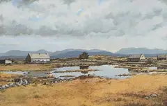 Fergal Nally, The Old Bog Road near Clifden ant the Twelve Bens, oil on canvas