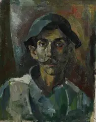 James Le Juene, Breton Fisherman, oil on canvas