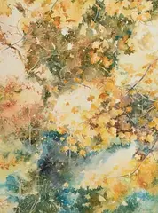 Maurice Henderson, Autumn Leaves, Dargle River, 1983, watercolour