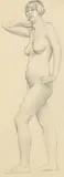 John Luke, Female Study, pencil drawing