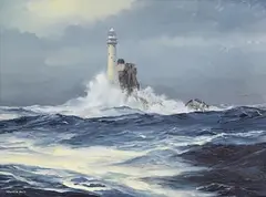 Kenneth King, Fastnet Rock, Lighthouse, 2003, oil on board