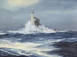 Kenneth King, Fastnet Rock, Lighthouse, 2003, oil on board