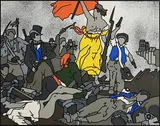 Robert Ballagh, Liberty on the Barricades - Delacroix, 1971, screenprint - numbered 65 from an edition of 100