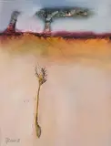 Judaean Desert by Gerald Davis, 1988, oil on board, sold Nov 2020