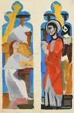 Evie Hone, Preparatory design for Raising the Daughter of Jairis, Washington Cathedral