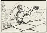 Illustration to 'The Rio Grande: Capstan Chanty' by Jack Butler Yeats, ink and pencil drawing, offered Nov 2020