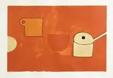 William Scott, Cup, Bowl, Pan, Reds and Ochres, 1970, limited edition screenprint on wove paper - numbered 87 from an edition of 100