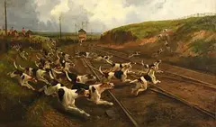 Arthur H. Davis, A Narrow Squeak, 1886, oil on canvas