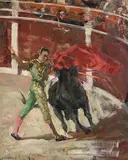 James Le Jeune, The Matador, oil on canvas board