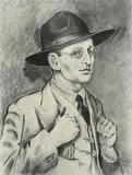 Harry Kernoff, Self Portrait, 1936, charcoal drawing
