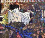 Arthur K. Maderson, Glancing Light, Fabric Stall, Gange Market, France