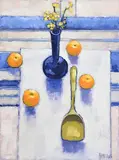 Richard J. Croft, Still Life on Tabletop, oil on canvas