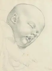 John Luke, Sleeping Child, 1934, pencil drawing