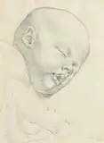 John Luke, Sleeping Child, 1934, pencil drawing