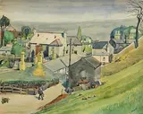 Harry Kernoff, Old Village Milltown, Dublin, 1935, watercolour
