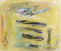 Potato Patch (AKA Lazy Beds) by Patrick Collins, 1981, oil on canvas, sold Oct 2020