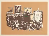 Banksy British, Morons (Sepia)