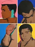 Andy Warhol American, Muhammad Ali (1978) (F. & S. II.179-182), portfolio of 4 screenprints on Strathmore Bristol paper - numbered 8 from an edition of 150, aside from 10 AP and 1 PP. Printed by Rupert Jasen Smith, New York. Published by Andy Warhol Enterprises, Inc., New York