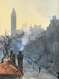 Rose Maynard Barton, Evening, London, watercolour
