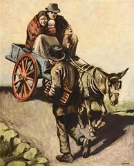 The Donkey - Cart by William Conor, 1923, oil on canvas, sold Oct 2020