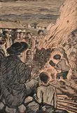 St. John's Eve Bonfire Night by Jack Butler Yeats, pen, ink and watercolour, sold Oct 2020