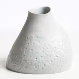 Sara Flynn, Ice White Pressed Vessel, 2012, thrown, slab constructed, pressed and altered porcelain