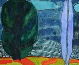 Landscape by William Crozier, 2007, watercolour, sold Oct 2020