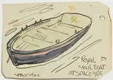 Royal Mail Boat at Salcombe by Jack Butler Yeats, watercolour and pencil, sold Oct 2020