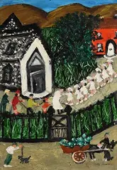 Gretta Bowen, First Communion Procession, oil on board