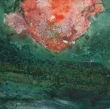 Lough Arrow Algae Bloom by Barrie Cooke, 1998, watercolour and oil on paper laid on board, sold Oct 2020