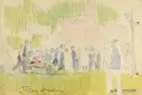Tilting at the Ring by Jack Butler Yeats, watercolour, sold Sep 2020