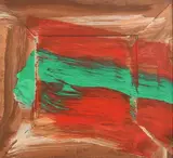 Howard Hodgkin British, Red Flowers, 2015, limited edition silkscreen on Somerset mould-made Satin Rag 400gsm paper - numbered 58 from an edition of 75
