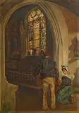 Aloysius C. O'Kelly, Breton Church Interior with Figures