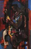 George Campbell, Spanish Maid Plucking Rooster