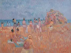 Summer Time by Desmond Carrick, gouache on board, offered Sep 2020