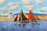 Ivan Sutton, Dunguaire Castle and Galway Hookers, Kinvara Bay