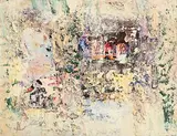 Holiday by John Kingerlee, 2019, oil and mixed media on card, sold Sep 2020