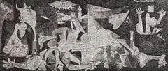 Robert Silvers, Spanish Civil War - Guernica, photomontage (mosaic) on aluminium - number 5 from an edition of 6