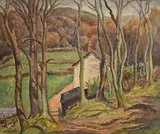Ethelbert White, Wooded Landscape with Cottage