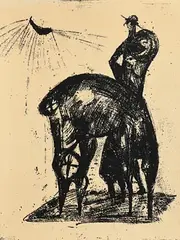 Sketch for a Bronze by Edward Delaney, 1961, mixed media on paper, sold Sep 2020