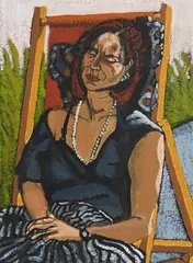 Rachel Strong, Relaxing, acrylic on paper