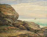Owen Cullen Yates, Rocky Coastline (Possibly Cape Ann, Massachusetts), 1909, oil on canvas
