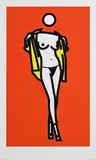 Woman Taking Off A Man's Shirt 5 by Julian Opie, 2003, screenprint, sold Sep 2020