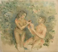 Adam and Eve by Stella Steyn, oil on canvas, sold Sep 2020
