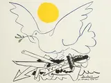 Pablo Picasso Spanish, Blue Dove with Yellow Sun