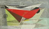 Kenneth Mahood, Red Boat, 1955, oil on board