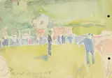Tent with Whiskey for the Officials by Jack Butler Yeats, watercolour, sold Jul 2020