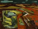 Norah McGuinness, Yellow Flags, Sligo, oil on canvas