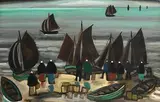 Awaiting the Catch by Markey Robinson, oil on board, sold Jul 2020