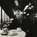 Samuel Beckett Seated in Cafe Francais, Boulevard St. Jacques, Paris December by John Minihan, 1985, silver gelatin print - numbered 4 from an edition of 4 artist's proofs, sold Jul 2020